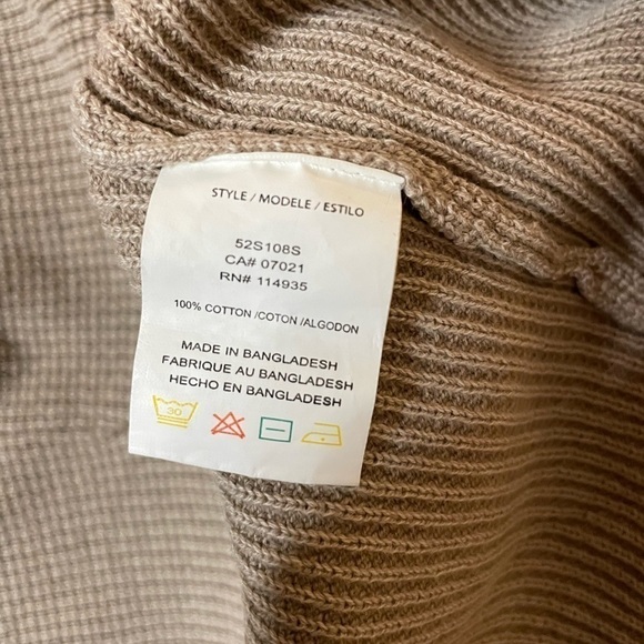 RETROD Waffle Knit Cardigan Beige XS - Picture 6 of 6